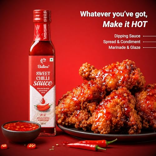Image of Balion Sweet Chilli Sauce - Made with Coconut Flower Nectar & Indian Red Chillies | 100% Natural, Vegan, Gluten Free & Soy Free | No Added Sugar, No Preservatives | Dipping Sauce, Marinade, Glaze & Spread | 250ml