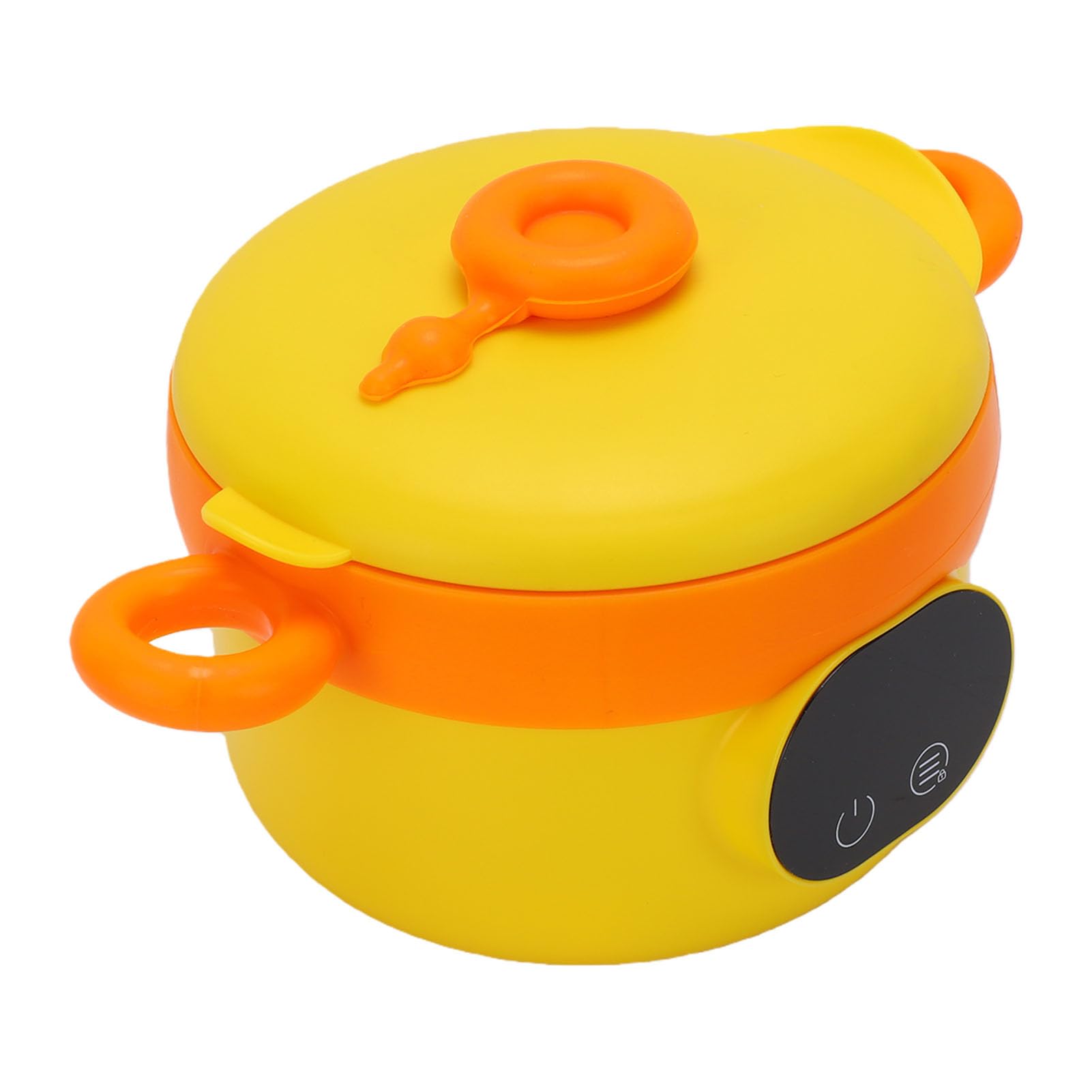 Calentador de Alimentos Eléctrico, Cuenco Portátil Inalámbrico de Acero Inoxidable, 470ML, Recargable, Aislado para Comida de bebé (Naranja)