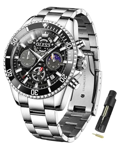 Image of OLEVS Watch for Men Original Branded Premium Mens Analog Quartz Watches Chronograph Stainless Steel 3ATM Waterproof Wrist Watch for Man