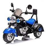 Kidsera Kids Ride On Motorcycle, Ride On Toys 3 Wheel Chopper Motorcycle Toddler Motorcycle w/Horn,Headlights/Forward/Reverse, 6V Electric Motorcycle for Kids Power Wheels for Boys Girls Gift (Blue)