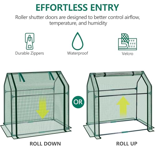 Image of Mini Greenhouse Indoor, 36x19x34(H) Inches Tabletop Garden Nursery Plant Cover Tent with Humidity Domes for Home Gardening, Seedling Propagation and Germination, Green Cover