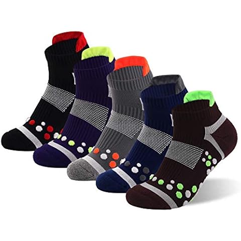 Jzy Qzn Copper Antibacterial Athletic Compression Socks for Men Moisture Wicking, Nonslip Cushion Ankle Socks 5 Pairs Cover