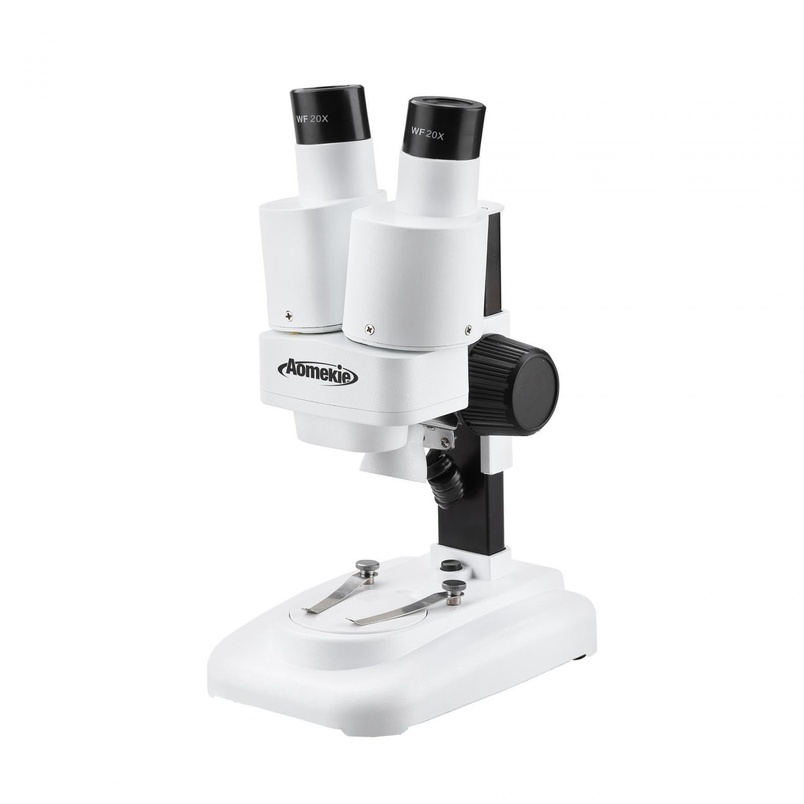 Stéréoscope Instrument Scientifique Binoculaire pour Observation de Spécimens Volumineux Éclairage Double Source Platine Contrastée Idéal pour Étudian, Blanc
