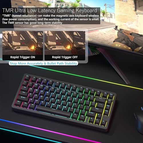 Image of Womier SK75 TMR /HE Keyboard Gaming 75% Hall Effec, Wireless Mechanical Keyboard Rapid Trigger Custom Magnetic Switch Keyboards with 8000 Hz Hot Swap, BT /2.4G /USB-C with Mac Windows Linux (Aluminum)