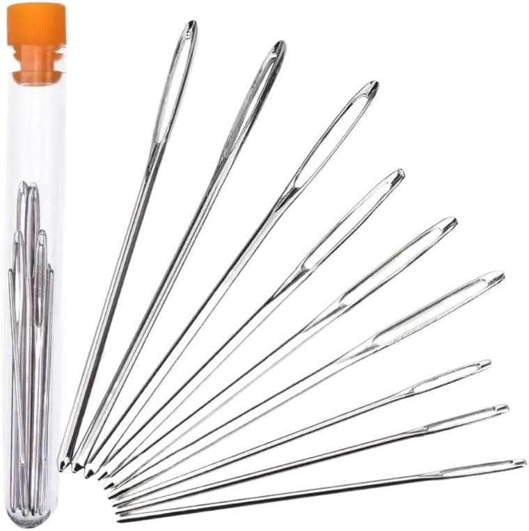 BREAKA 9 PCS Large Eye Blunt Sewing Needles Cross Stitch Knitting Needle Handmade Leather Embroidery Thread Needle Sewing Accessories (Color : D Style-20pcs)