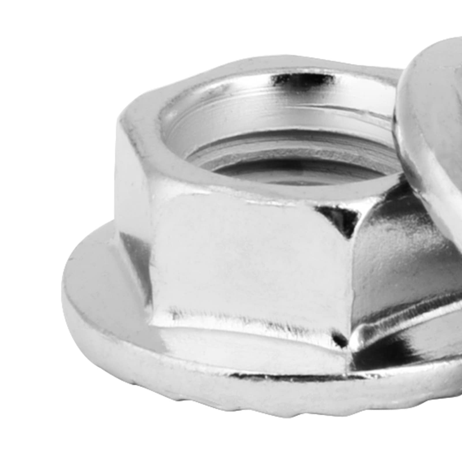 M10X1.25 Nut 10Pcs Fine Thread Hexal Nut Flange Nuts Fastener With Padn M10 1.25 Nut, Silver - Image 3