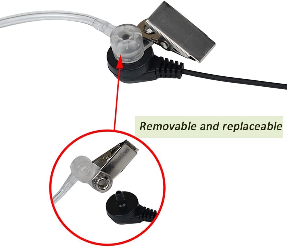 Walkie-Talkie-Headset, kompatibel mit Kenwood TK-3140 TK-3402 Baofeng UV-5R BF-888S Zwei-Wege-Radio mit PTT Mikrofon-Akustikschlauch, 12 Stück