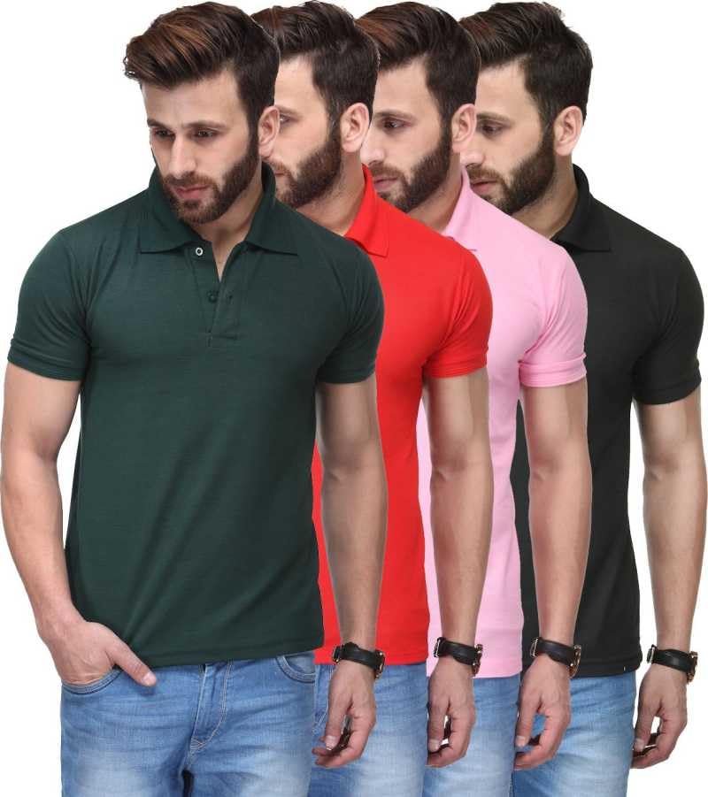 Image of T.N.X Men's Regular Fit Polos (Pack of 4)