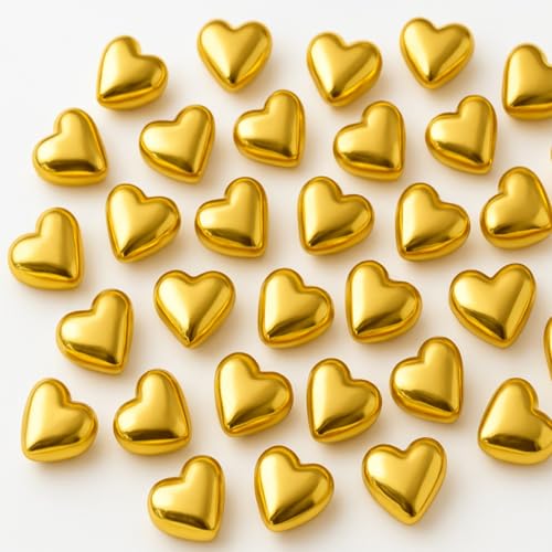 Edible Sprinkles 100g | Edible Sprinkles for Cake Decorating Cookies & Cupcakes | Edible Mothers Day Heart Sprinkles for Wedding Birthday & Dessert Toppers (Gold Heart 01)