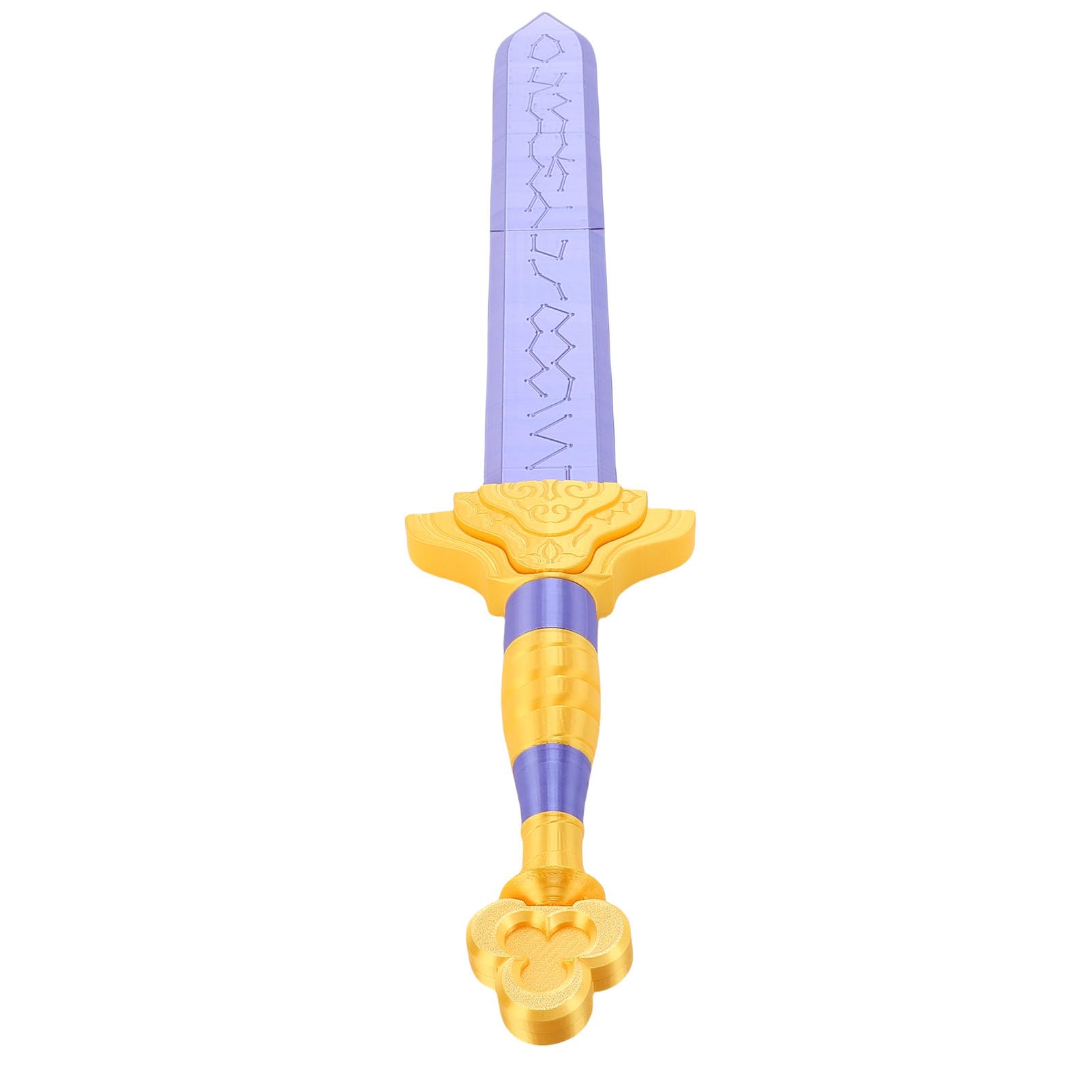 Espada de Juguete Impresa en 3D para Disfraz Cosplay, PLA Amarillo y Azul