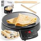 12" Griddle & Crepe Maker, Non-Stick Electric Crepe Pan with Batter Spreader & Recipe Guide- Dual...