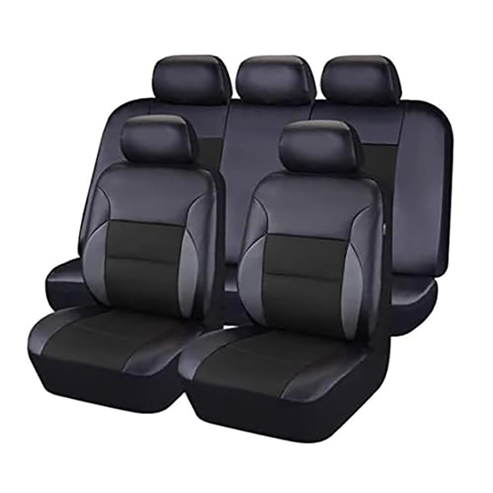 Xathkjoe C/Black 9 Ps Ar Seat Overs For Kia Sportage 2010-2015 Full Sets Leather Non-Slip Waterproof Breathable Seat Protetor Interior Aessories,Easy To Fit,