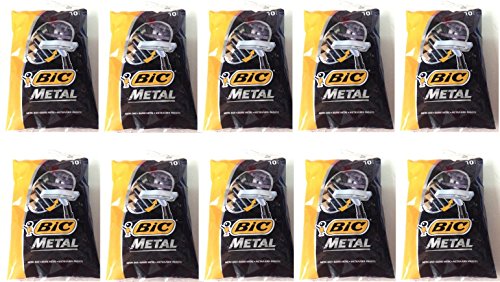 Bic Metal Disposable Men's Shaving Razors, 10-Count x 10 Packs - Thumbnail 2