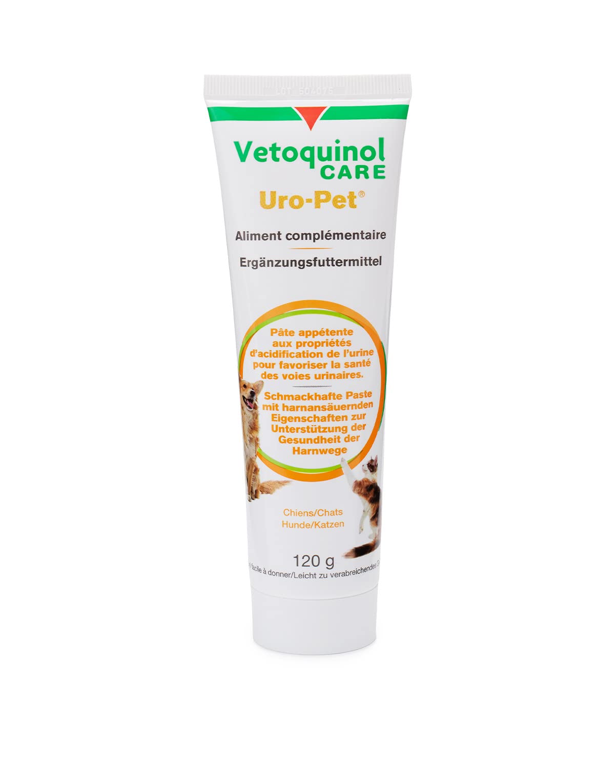 Vetoquinol URO-PET® Paste | Zur Unterstützung der Gesundheit der Harnwege | Für Hunde & Katzen | Ergänzungsfuttermittel mit harnansäuernden Eigenschaften | 120g Tube