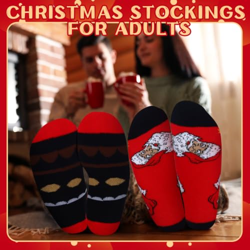 Image of Hoolerry 30 Pairs Christmas Fuzzy Socks in Bulk for Women Adult Men Gifts Fluffy Holiday Winter Socks Unisex Warm Crew Gifts