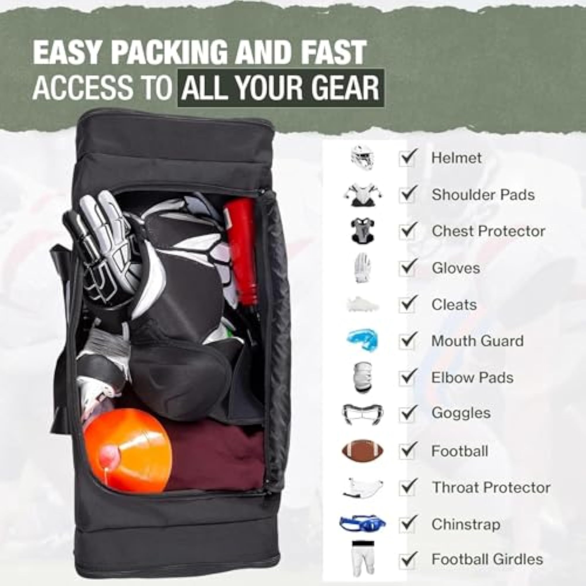 Heavy Duty Multi Pocket Durable Sports Gym Duffel Bag