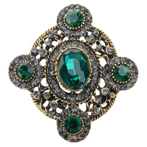 Elegant Vintage Bowknot Heart Oval Brooch With Rhinestones For Dresses Coats