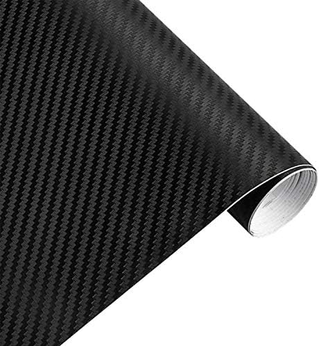 AOBETAK Carbon Fibre Vinyl Wrap Roll with Plastic Scrapers, 1500 x 300 mm Self-Adhesive Vinyl Sticker Tape for Cars Auto and Motorcycle DIY, Interior/Exterior, Textured 3d Effect, Matt Black