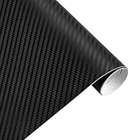 AOBETAK Carbon Autofolie Matt Schwarz mit Kunststoffschabern, 1500 x 300 mm Selbstklebend 3D Car Wrapping Blasenfrei Vinyl Folie, Carbonfolie Lackschutzfolien für Auto Motorrad DIY – Ansicht 7
