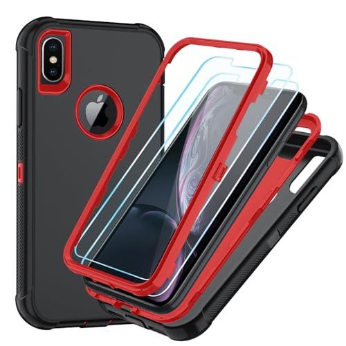 Coque iPhone Xs antichoc 3 en 1 robuste SunStory avec protège-écran tactile HD intégral