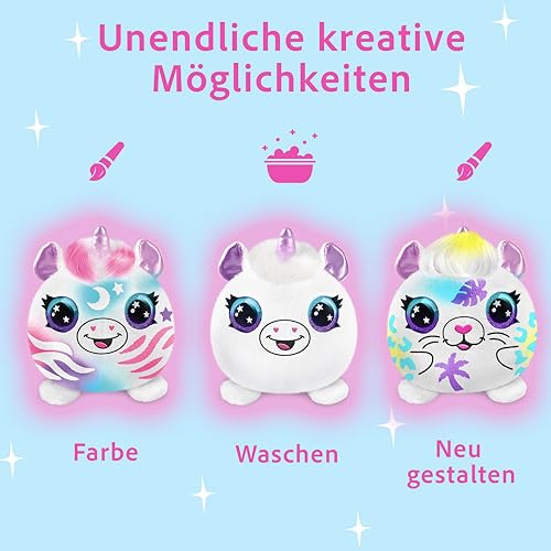 Canal Toys - Airbrush Plush Mini Surprise - Überraschungs-Plüsch bemalen: Hand-Airbrush, 3 Marker & 35+ Schablonen - Waschbar & neu gestaltbar - Sammle 12 Designs - Kreativset ab 6 Jahren - OFG 264