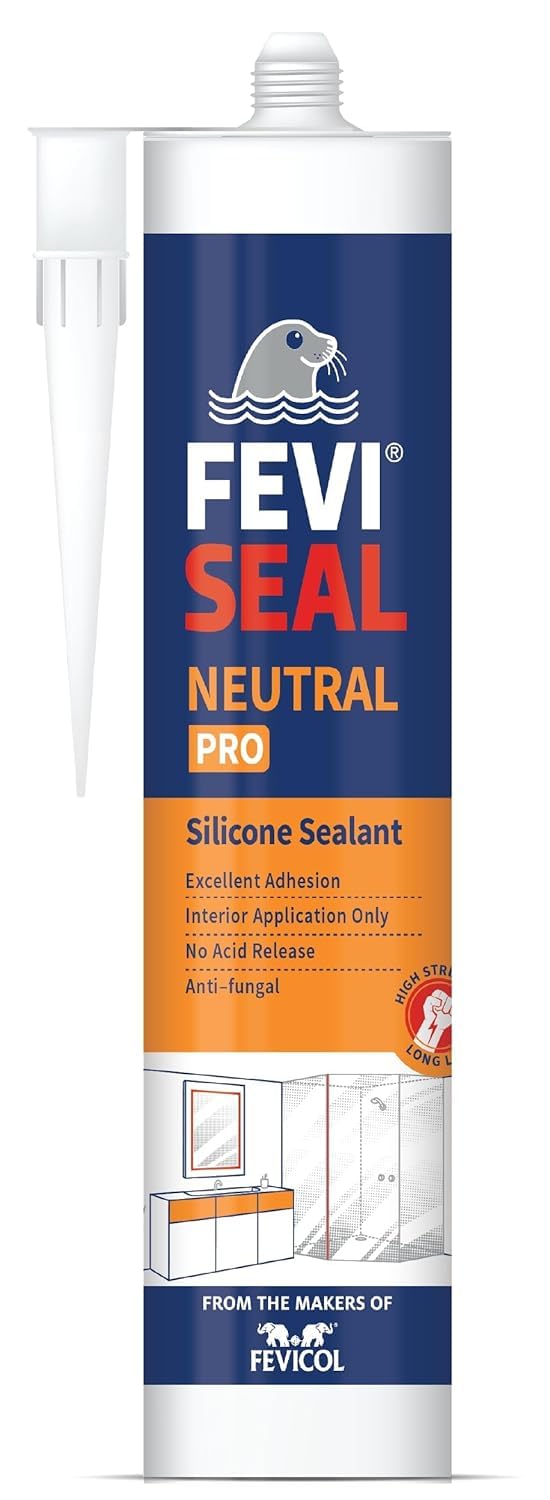 Feviseal Neutral Pro Multipurpose Sealant | Neutral Cure Silicone Gap Filler | Non-Corrosive, Flexible & Long-Lasting, Black (280ml) IHC (Pack of 1)-image-35
