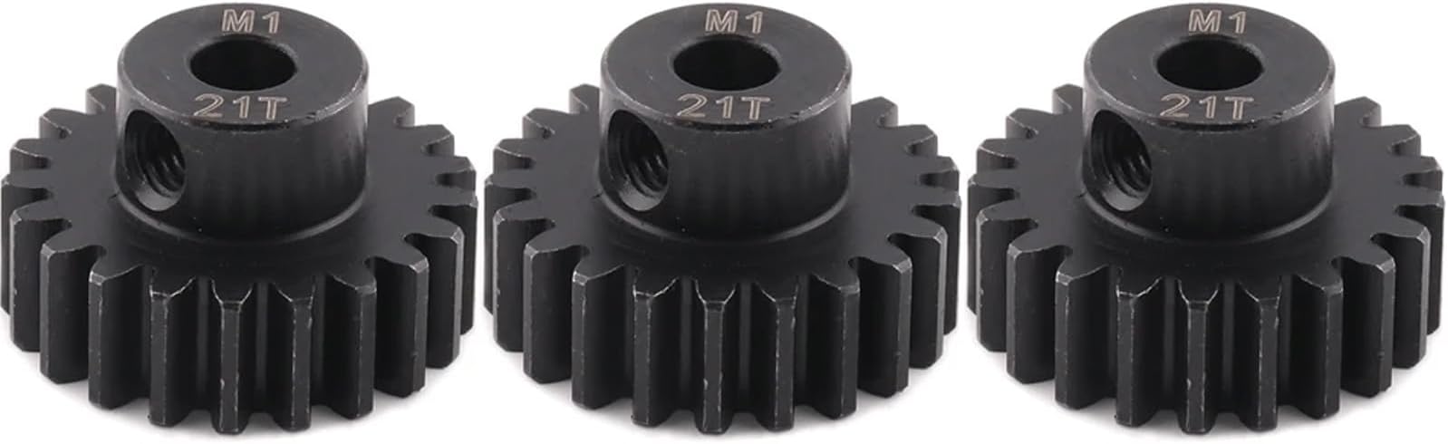 M1 Gear 21T 5mm Bore 3-Pack – High-Precision Hardened Steel Motor Pinion Gear for 1/8 1/10 RC Crawler, Monster Truck, Short Course Truck & Boat (Compatible with Traxxas Axial, FMS, HSP Redcat Losi)