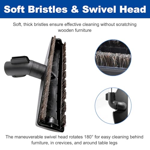 Image of Alrens 12PCS Vacuum Attachments for Miele C1 C2 C3 S2 S4 S5 S6 S8 Series, Horsehair Floor Brush Attachment Kit with 3 Vacuum Extension Wands for Household & Car Detailing