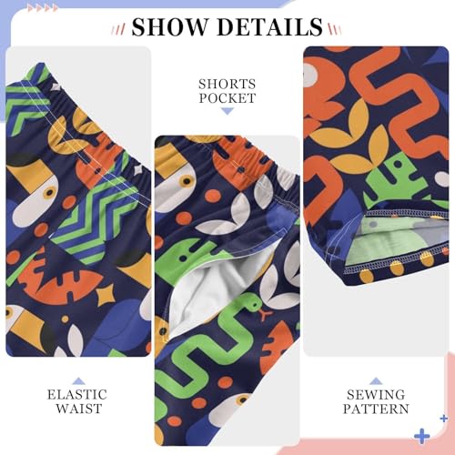 Chameleon Parrot Boys Long Pants Soft Trousers Elastic Waist Kids Lounge Bottoms with Pockets S-XL4