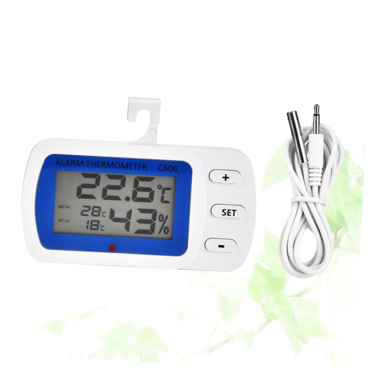 MAGICLULU 2piezas Digital Refrigerador y Congelador Medición De Temperatura Interior y Exterior Alarma De Temperatura Alta y Display Lcd y Azul Para Cocinas y Restaurantes