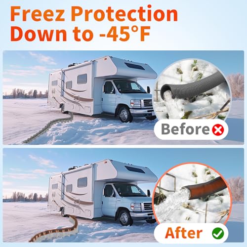 Image of Outtsp 15FT Heated RV Sewer Hose Sleeve, Avoid Freezing at -45F, Insulated Waterproof Heated Cover for RV Sewer Hose (Not Included), RV Winter Accessories for RV Camper
