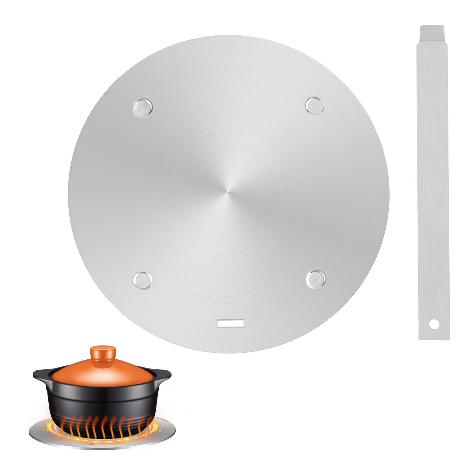 Convertidor de inducción de acero inoxidable de 20 cm, difusor de calor para sartenes/estufa de gas