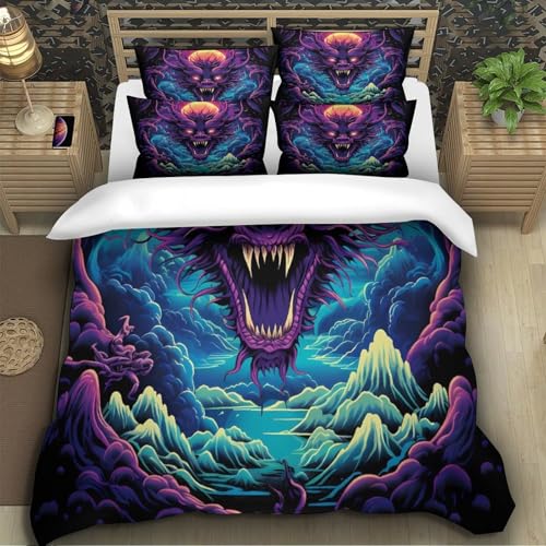 Housse de couette confortable imprimé en 3D pixel fermeture éclair - 5