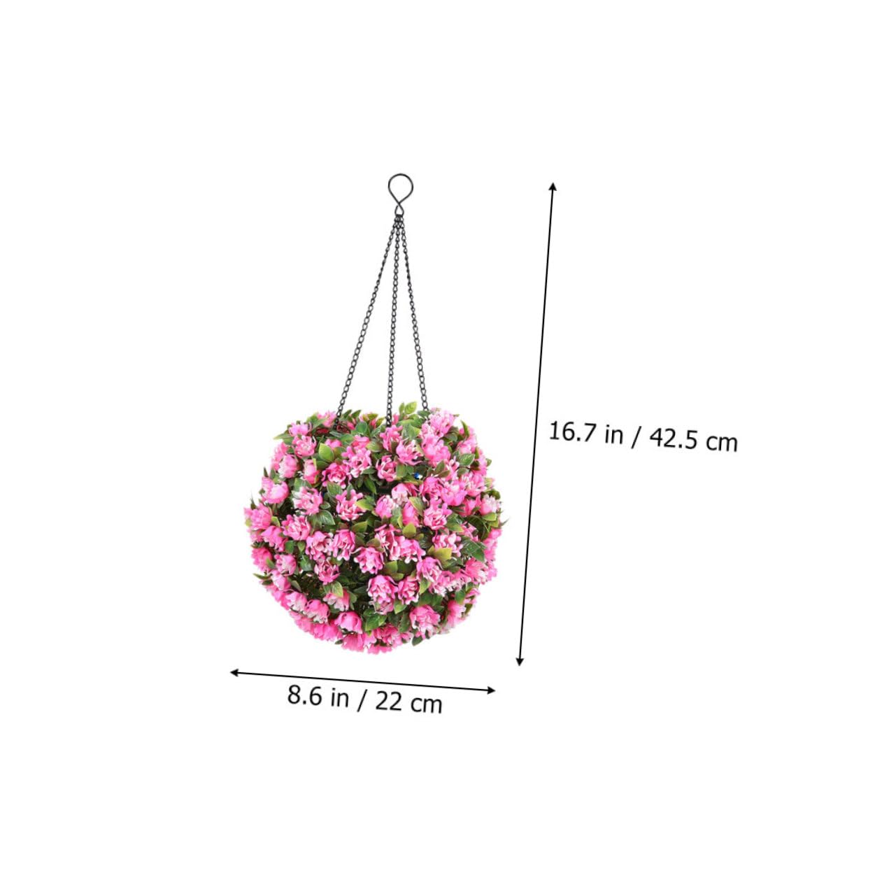 MUCKLILY Solar Powered Floral Hanging Topiary Ball Light for Outdoor Wedding Garden Decor Realistic Artificial Plant Balls for Patio and Warm LED