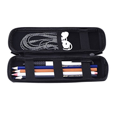 Image of Mudder Hard Shell Slim Pencil Case Small Pen Bag Stylus Case Holder EVA Waterproof Pocket Protectors Organizer for Fountain Pen Headphones Traveller Adults(Black)