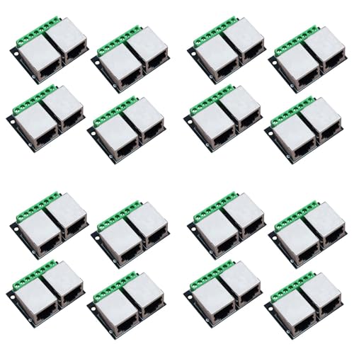 Carte de dérivation de terminal double Ethernet RJ45 connecteur blindé pas 3.5mm 16 unités