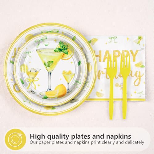 Greencian 96 Pcs Lemon Cocktail Birthday Party Decorations, Serves 24 by Greencian - Used condition - Image 2
