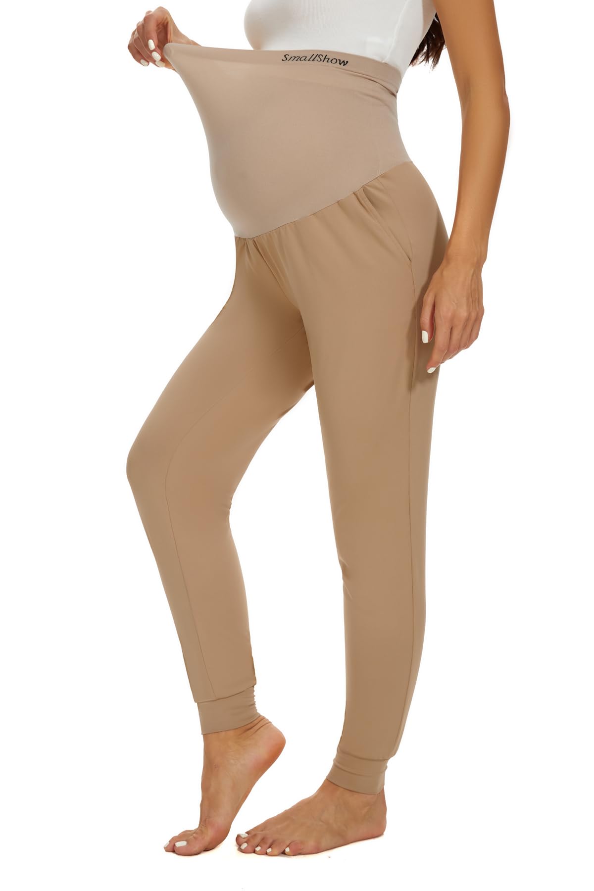 Smallshow Women's Maternity Pants Scrub Workout Pregnancy Joggers Clothes