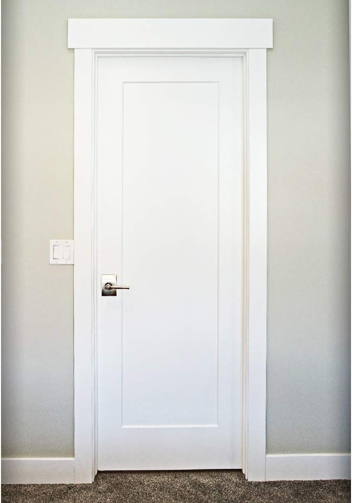 1-Panel Door Slab, Shaker Primed Solid Core MDF Interior, by Stile Doors (30x80-inch)