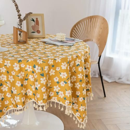 Nappe de table à thé jaune festive pour sublimer vos repas de Noël et réceptions - 2