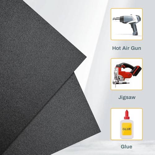 Image of Frienda 1 Pack 36 inch X 96 inch X 0.04 inch ABS Black Plastic Sheet Two Sided Textured Thick DIY Materials Flexible Moldable Plastic Panel for DIY Home Decor, Automotive, Industrial, Handcrafts