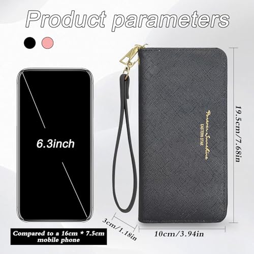 Womens Wallet, PU Leather Ladies Wallets Credit Card Holder for Women and Girls, Fashion Women's Wallets Long Wallet with Zipper for Travelling, Walking, Dating, Shopping (pink)2