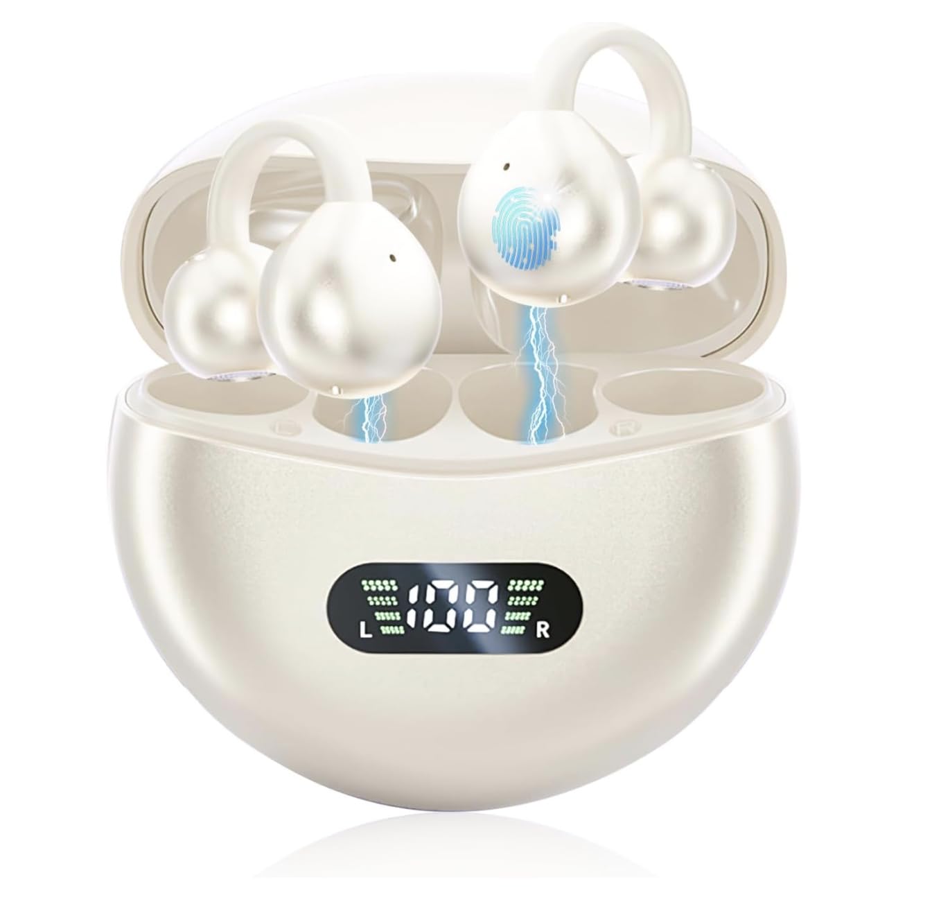 NexTune Wireless Noise Cancelling Earbuds with Microphone, Waterproof, for Sleep (White)