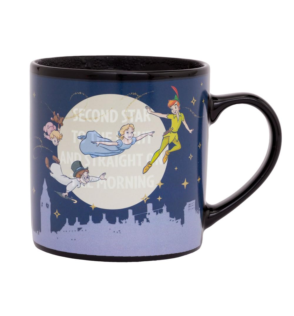 Half Moon Bay Women's Black Disney Peter Pan Heat Changing Mug