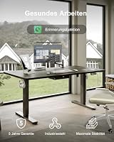 Devoko Höhenverstellbarer Schreibtisch 120x80cm mit Typ-C Ladeanschluss, Schreibtisch Höhenverstellbar Elektrisch, Mobiler Elektrisch Computertisch mit Kabel Management Tray, Schwarz – Ansicht 3