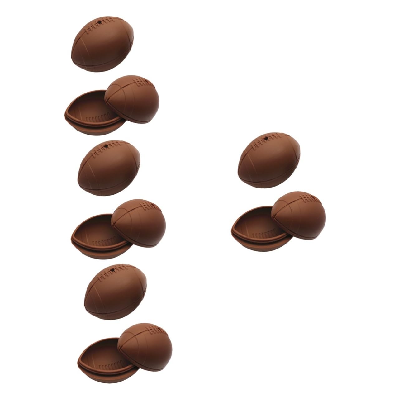 Amosfun 4 Sätze Rugby-eiswürfelschale Eiswurfel Behälter Eiswürfel Behälter Eiswürfelform Eiswürfelbereiter Flexible Silikonform Antihaft-eisform Kieselgel Light Brown 2 Stück * 4