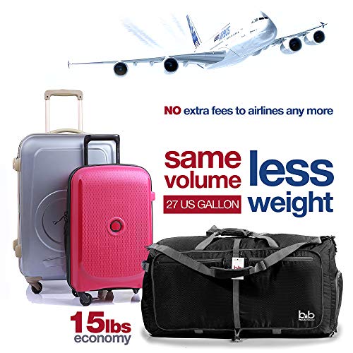 Extra Large Duffle Bag 100L - Packable Travel Duffel Bag for Women Men - Lightweight Luggage Bag (Black)