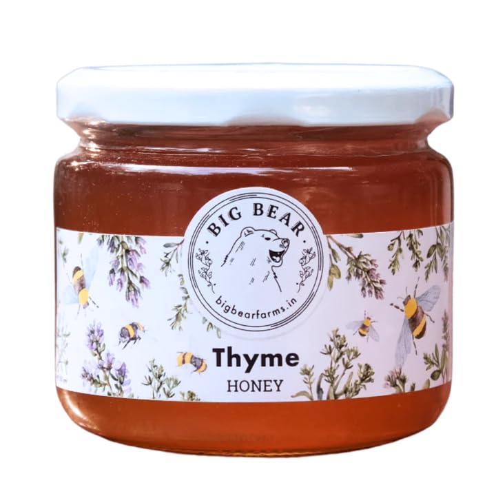 Big Bear Farms Thyme Honey | 100% Pure & Natural | Multi Floral Himalayan Honey | Unadulterated, Unpasteurized | No Additives | Glass Jar (400 Gram)-image-10