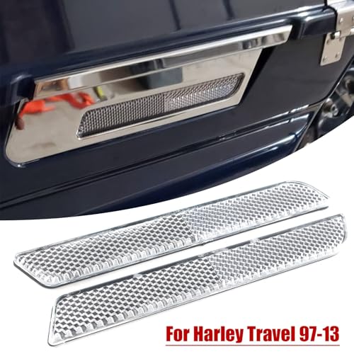 Reflector Blanco para Cierre de Alforja Dura, Cubierta para Cierre Compatible con Harley Touring y Softail (Road King, Street Glide, Electra Glide, Ultra-Classic, 1993-2013) miniatura 2