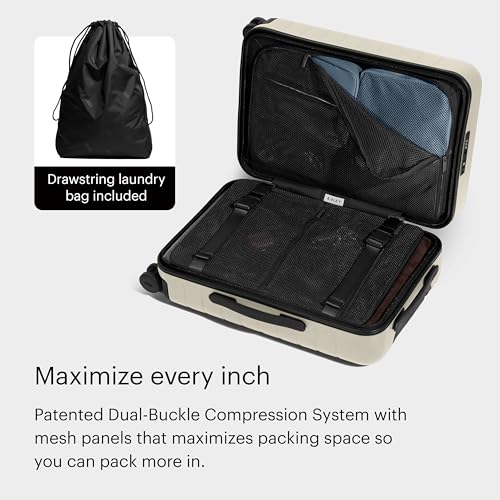 Image of Away Carry-On Luggage - 22-Inch Lightweight Hardside Suitcase with 360 Spinner Wheels, Interior Compression System, TSA-Approved Lock - Salt White Matte